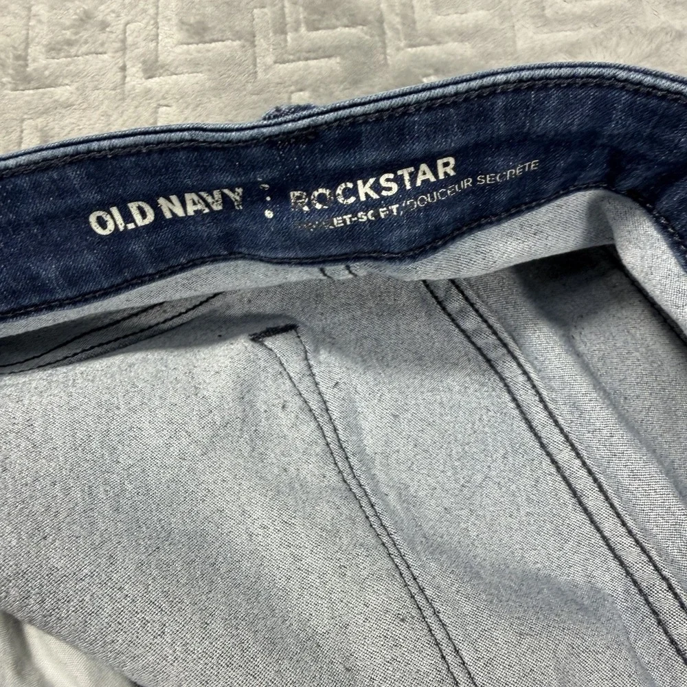 Old Navy Women's Rockstar Super Skinny Jeans Size 18 Blue Dark Wash Stretch